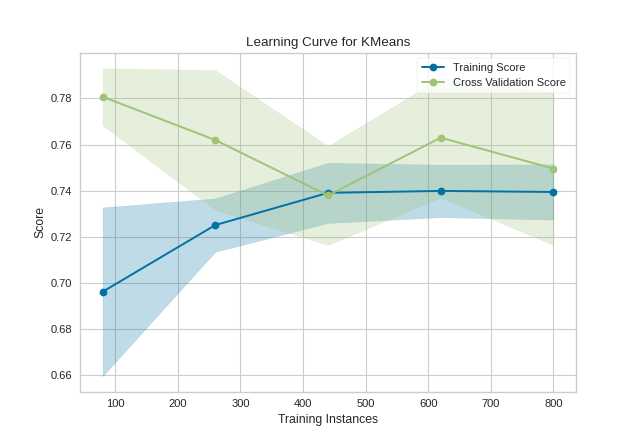 Learning Curve on clustering models