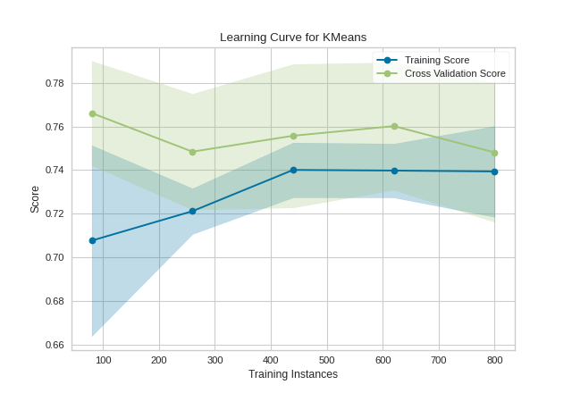 Learning Curve on clustering models